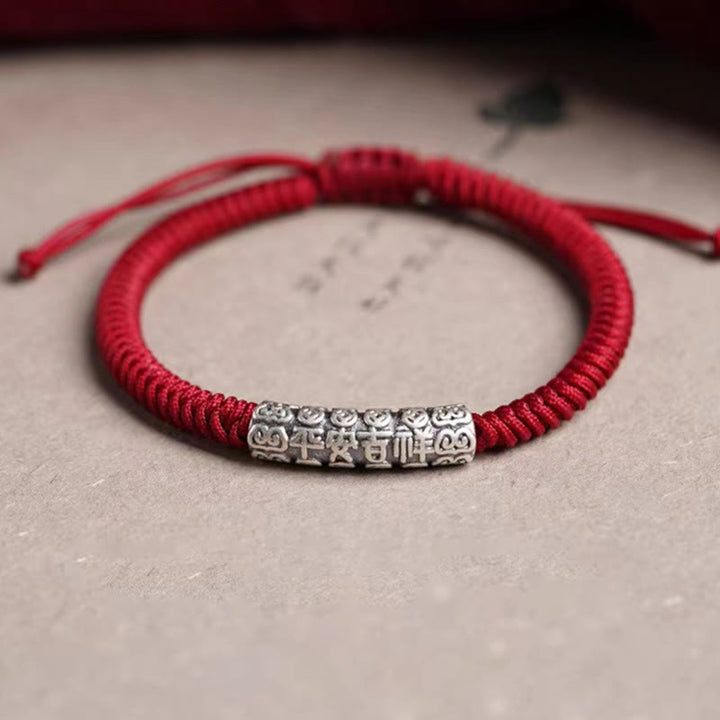 Buddha Stones , handgefertigt, 999 Sterlingsilber, Frieden und Glück, Om Mani Padme Hum, Glücksseil-Armband - image 10