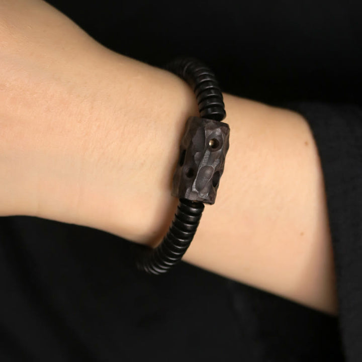 Buddha Stones, Ebenholz, Kupfer, Messing, löchriges Balance-Armband