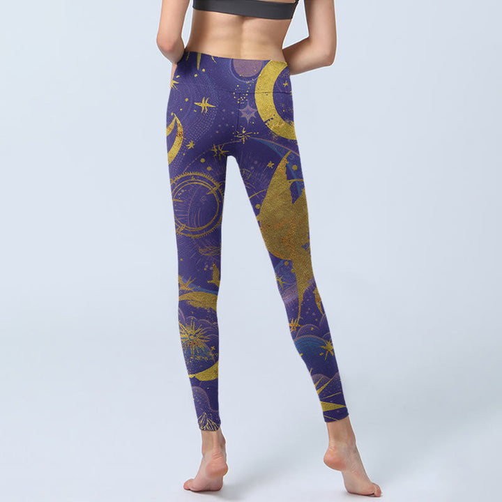 Buddha Stones ​​Mond Sonne Sterne Druck Gym Leggings frauen Yoga Hosen - image 5