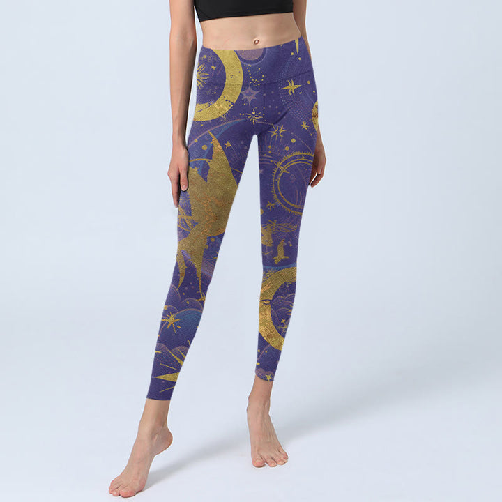 Buddha Stones ​​Mond Sonne Sterne Druck Gym Leggings frauen Yoga Hosen - image 6