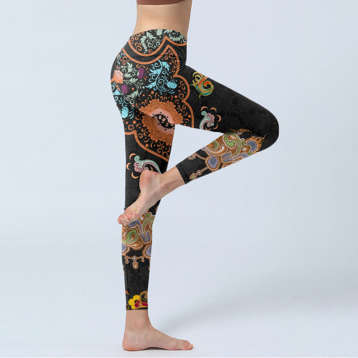 Buddha Stones ​​Mandala Auspicious Wolken Druck Gym Leggings Frauen Yoga Hosen - image 3
