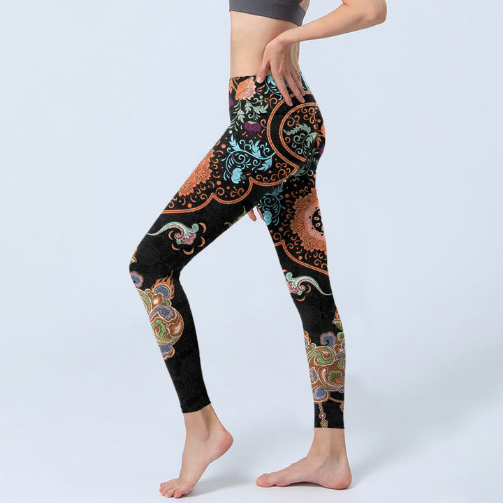 Buddha Stones Mandala Auspicious Wolken Druck Gym Leggings Frauen Yoga Hosen