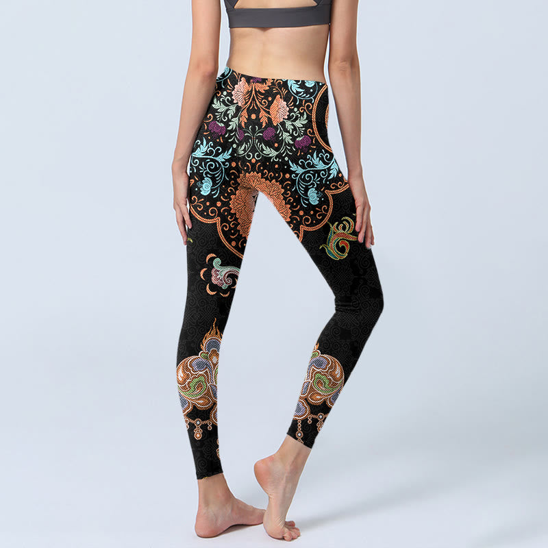 Buddha Stones ​​Mandala Auspicious Wolken Druck Gym Leggings Frauen Yoga Hosen - image 4