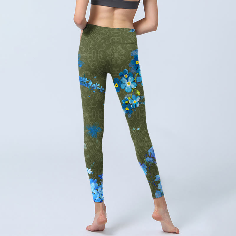 Buddha Stones ​​Blau Blumen Schmetterlinge Druck Gym Leggings frauen Yoga Hosen - image 7