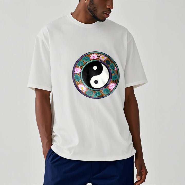 Buddha Stones ​​Yin Yang Lotus Blätter Baumwolle T-shirt - image 11