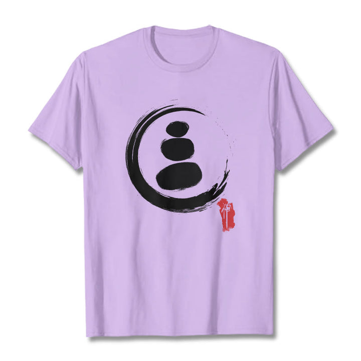 Buddha Stones ​​Zen Kreise Baumwolle T-shirt - Pflaume - 2XL - image 15