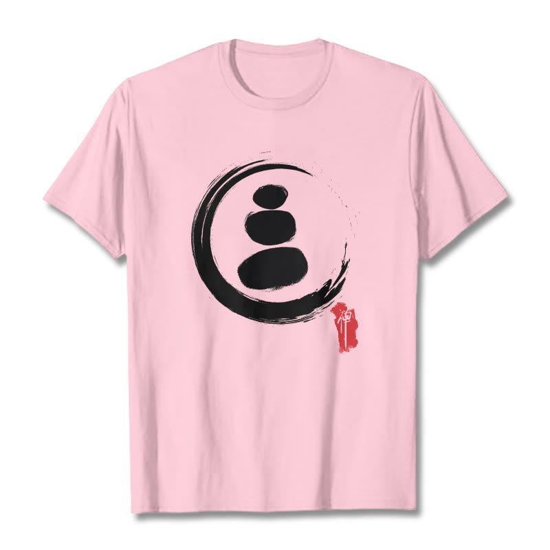 Buddha Stones ​​Zen Kreise Baumwolle T-shirt - Hellrosa - 2XL - image 12