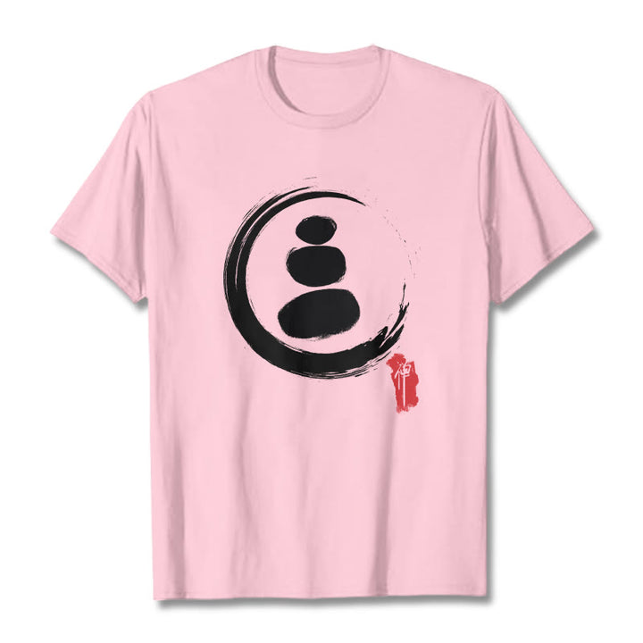 Buddha Stones ​​Zen Kreise Baumwolle T-shirt - Hellrosa - 2XL - image 12