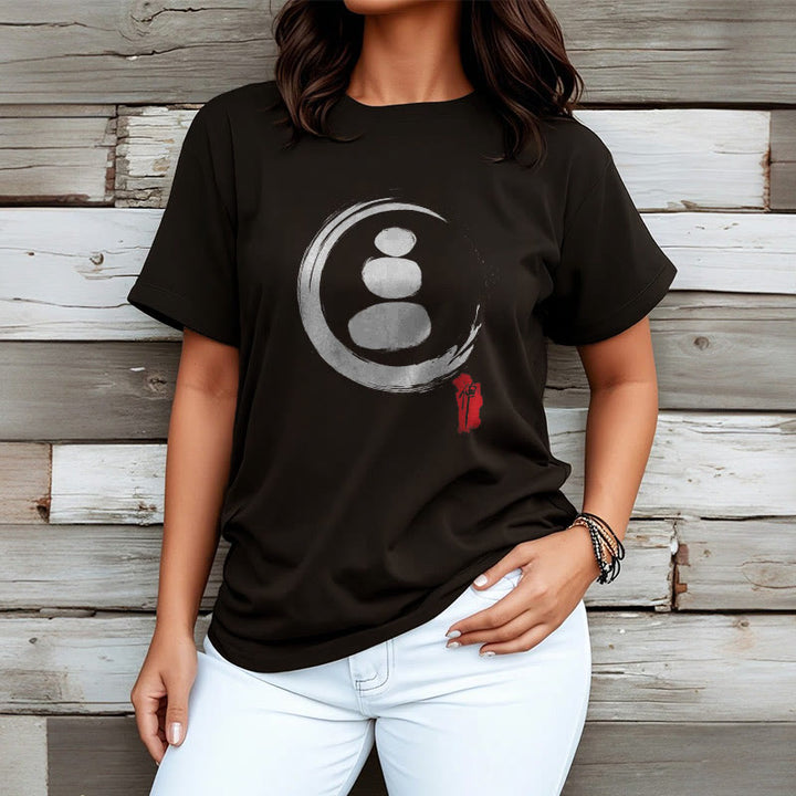 Buddha Stones ​​Zen Kreise Baumwolle T-shirt - image 4