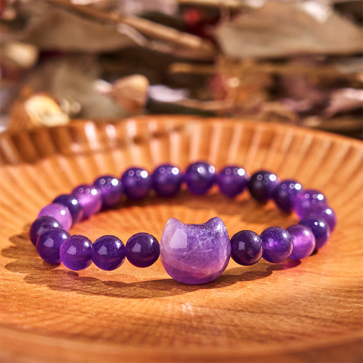 Buddha Stones Amethyst Grüner Aventurin Rosenquarz Fluorit Katzenkopf Balance Glück Armband