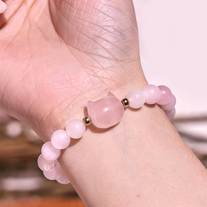 Buddha Stones ​​Amethyst Grüner Aventurin Rosenquarz Fluorit Katzenkopf Balance Glück Armband - image 13