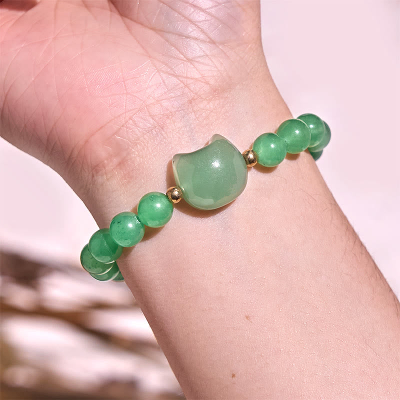 Buddha Stones ​​Amethyst Grüner Aventurin Rosenquarz Fluorit Katzenkopf Balance Glück Armband - image 9