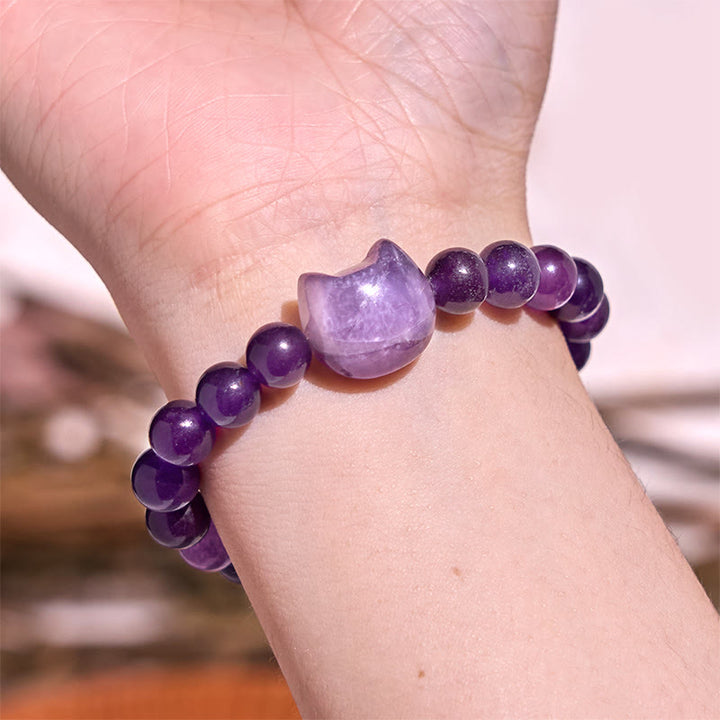 Buddha Stones Amethyst Grüner Aventurin Rosenquarz Fluorit Katzenkopf Balance Glück Armband