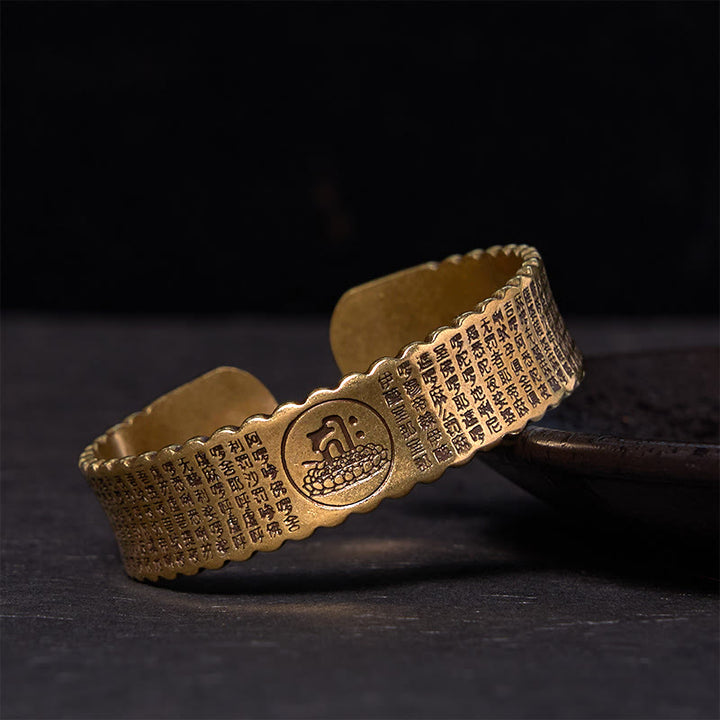 Buddha Stones Großes Mitgefühl Mantra Kupfer Messing Glück Selbstpflege Armband Armreif