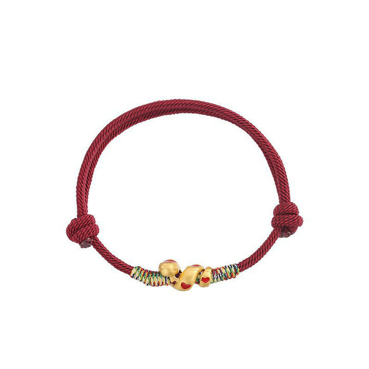 Buddha Stones, rote Schnur, Kupferlegierung, Liebesjahr der Schlange, Schutz, geflochtenes Armband