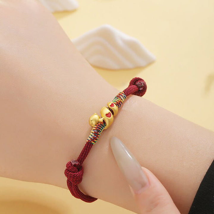 Buddha Stones, rote Schnur, Kupferlegierung, Liebesjahr der Schlange, Schutz, geflochtenes Armband