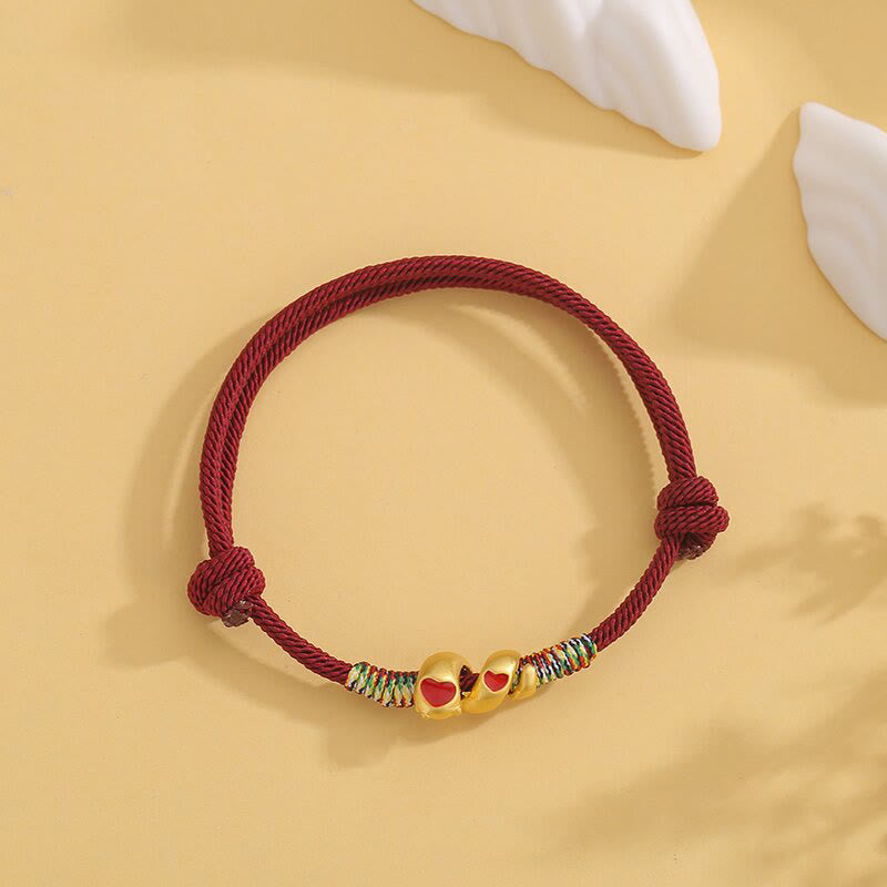 Buddha Stones, rote Schnur, Kupferlegierung, Liebesjahr der Schlange, Schutz, geflochtenes Armband