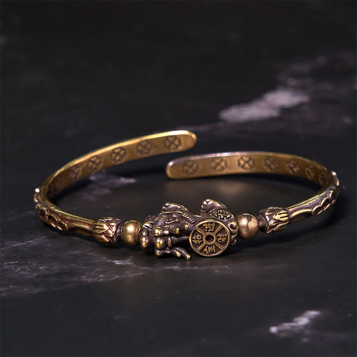 Buddha Stones Pi Xiu Tragen Münze Barren Kupfer Messing Glück Reichtum Armband Armreif