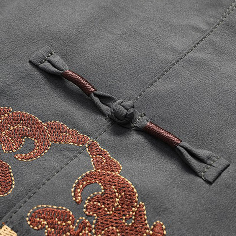 Buddha Stones, chinesisches Neujahr, bestickter Fu-Tang-Anzug, Hanfu, langärmeliges Oberteil und Hose, Kleidung für Herren - image 7