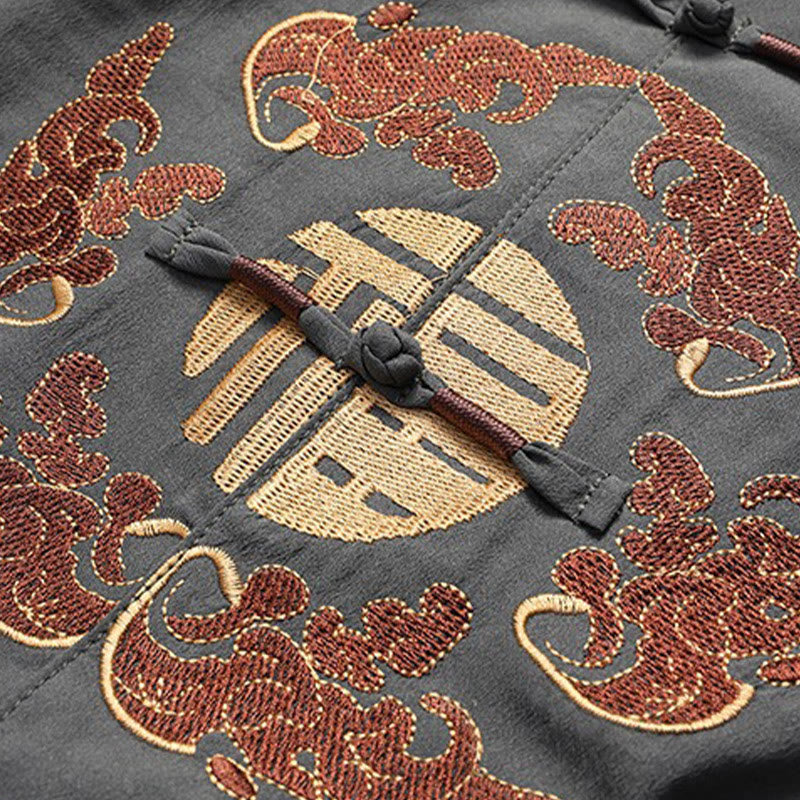 Buddha Stones, chinesisches Neujahr, bestickter Fu-Tang-Anzug, Hanfu, langärmeliges Oberteil und Hose, Kleidung für Herren - image 8