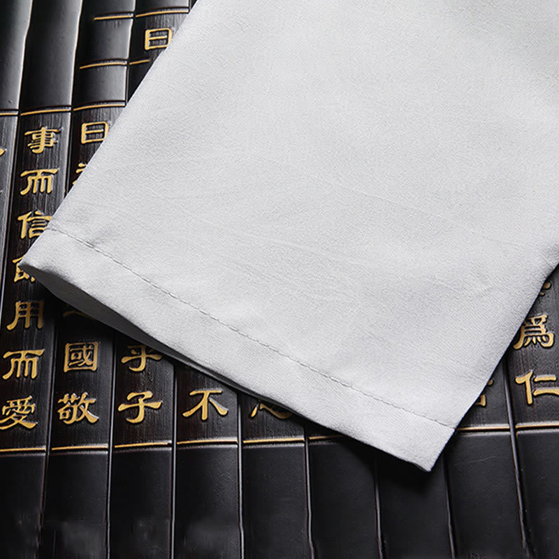 Buddha Stones, Chinesisches Neujahr, bestickter Drache, Froschknopf, Tang-Anzug, Hanfu, traditionelle Uniform, langärmeliges Oberteil und Hose, Kleidung für Herren - image 12