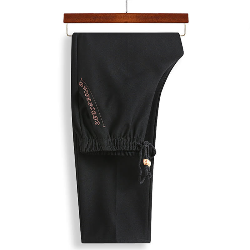 Buddha Stones, bestickter Tang-Anzug mit chinesischem Neujahrsmotiv, Hanfu, traditionelle Uniform, langärmeliges Oberteil und Hose, Kleidung für Herren - image 5