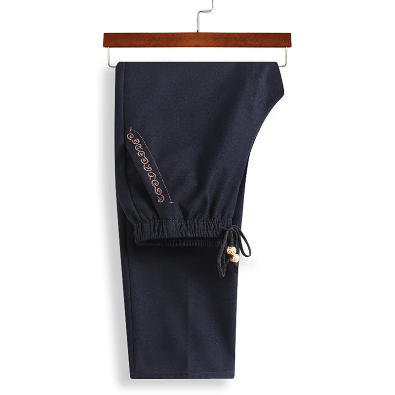 Buddha Stones, bestickter Tang-Anzug mit chinesischem Neujahrsmotiv, Hanfu, traditionelle Uniform, langärmeliges Oberteil und Hose, Kleidung für Herren - image 3