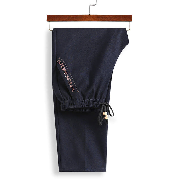 Buddha Stones, bestickter Tang-Anzug mit chinesischem Neujahrsmotiv, Hanfu, traditionelle Uniform, langärmeliges Oberteil und Hose, Kleidung für Herren - image 3