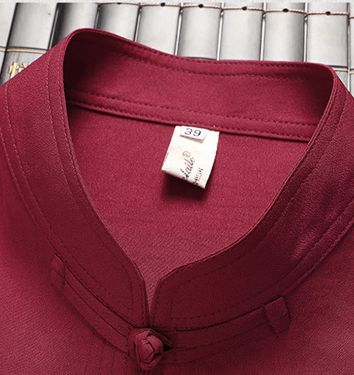 Buddha Stones, chinesisches Neujahr, bestickter Drache, Froschknopf, Tang-Anzug, Hanfu, langärmeliges Oberteil und Hose, Kleidung für Herren - image 3