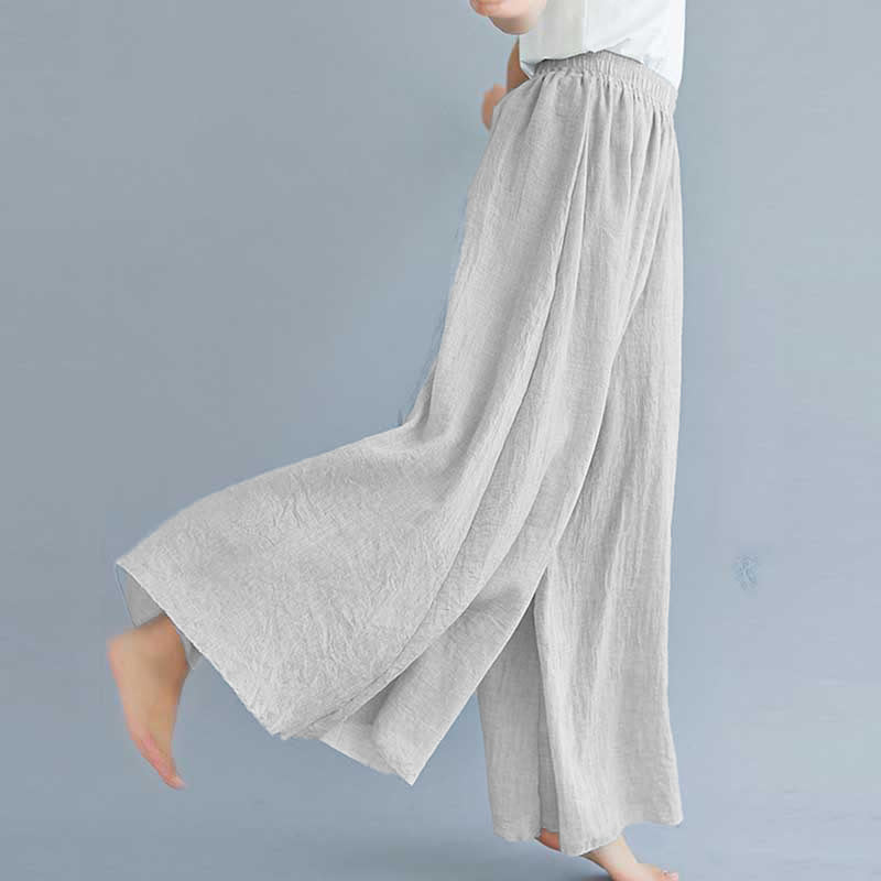 Buddha Stones Damen-Hose, lässig, lockere Hose aus Baumwollleinen, weites Bein für Yoga und Tanz - image 31