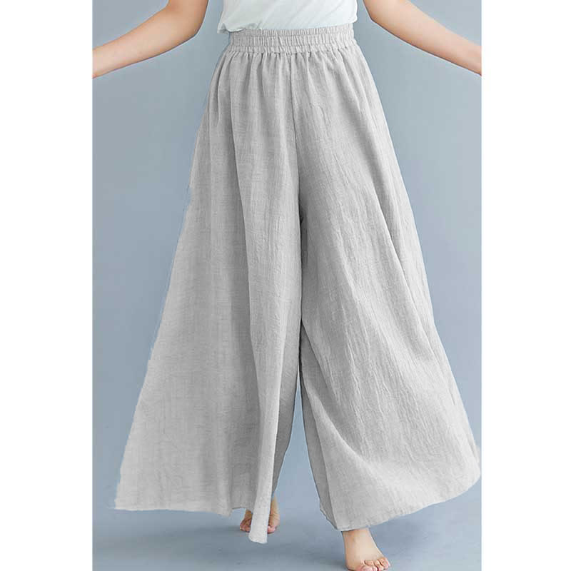 Buddha Stones Damen-Hose, lässig, lockere Hose aus Baumwollleinen, weites Bein für Yoga und Tanz - image 32