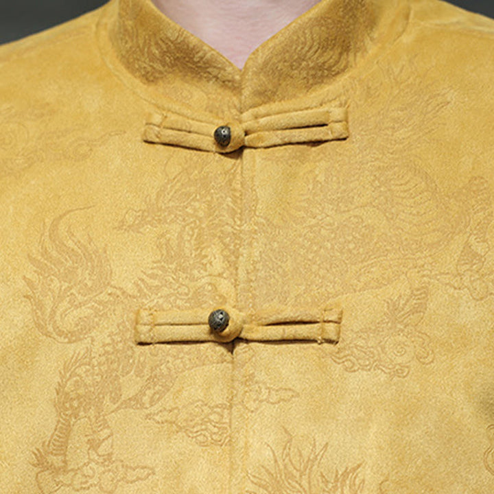 Buddha Stones, chinesisches Neujahr, Kirin-Druck, Froschknopf, Tang-Anzug, Herrenjacke, Hemd mit Taschen - image 9