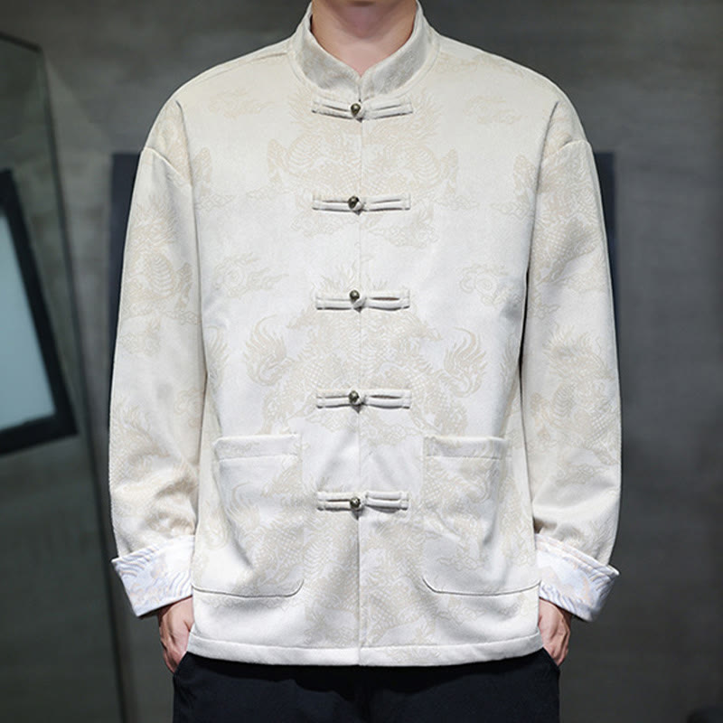 Buddha Stones, chinesisches Neujahr, Kirin-Druck, Froschknopf, Tang-Anzug, Herrenjacke, Hemd mit Taschen - image 22