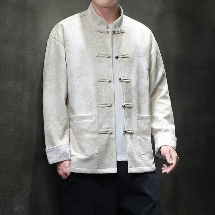 Buddha Stones, chinesisches Neujahr, Kirin-Druck, Froschknopf, Tang-Anzug, Herrenjacke, Hemd mit Taschen - image 28