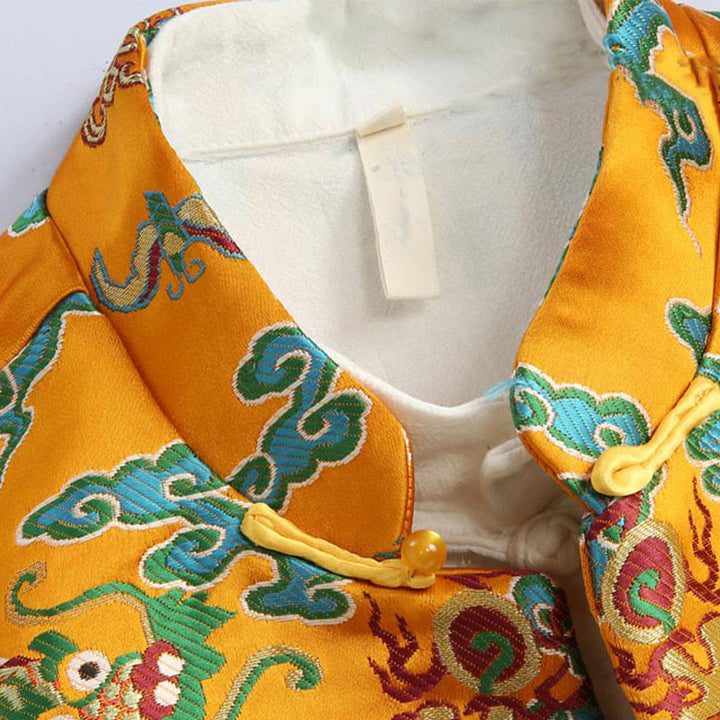 Buddha Stones, chinesische Neujahrs-Drachen-Stickerei, glückverheißende Wolken, Froschknopf-Tang-Anzug, Herrenjacke, Hemd - image 4