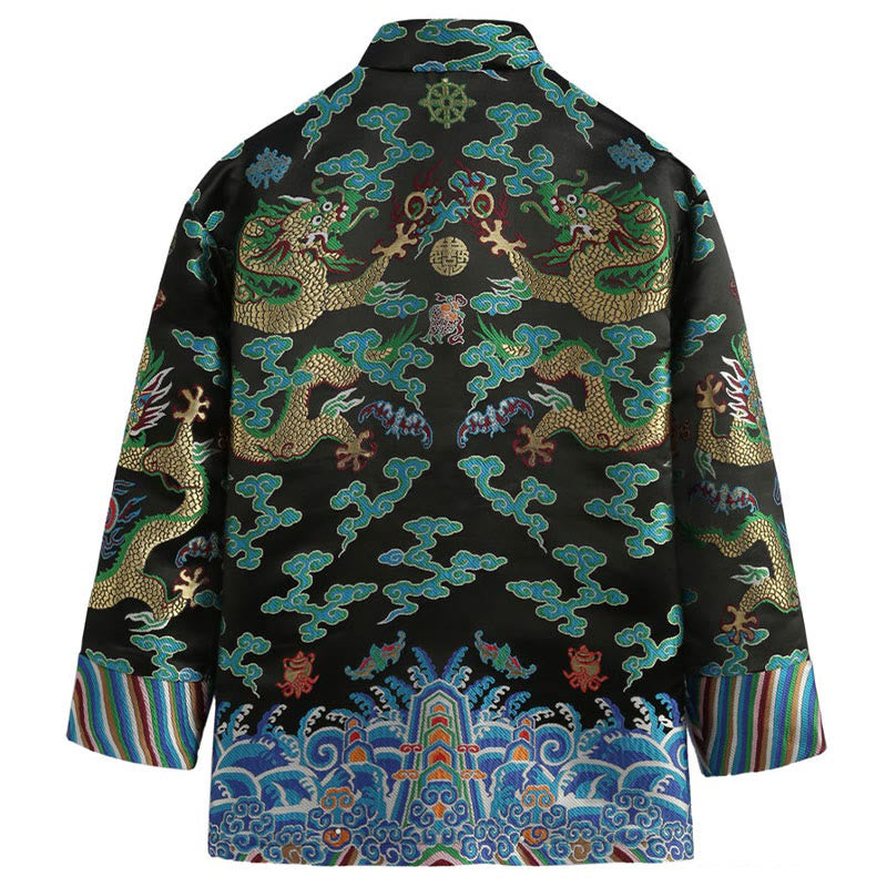 Buddha Stones, chinesische Neujahrs-Drachen-Stickerei, glückverheißende Wolken, Froschknopf-Tang-Anzug, Herrenjacke, Hemd - image 13