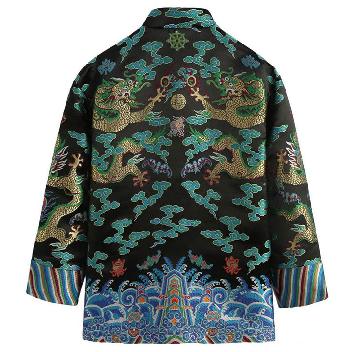 Buddha Stones, chinesische Neujahrs-Drachen-Stickerei, glückverheißende Wolken, Froschknopf-Tang-Anzug, Herrenjacke, Hemd - image 13