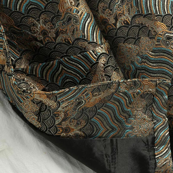 Buddha Stones, chinesisches Neujahr, Jacquard-Damast, Seewasser-Muster, Froschknopf, Tang-Anzug, Herrenjacke, Hemd mit Taschen - image 13