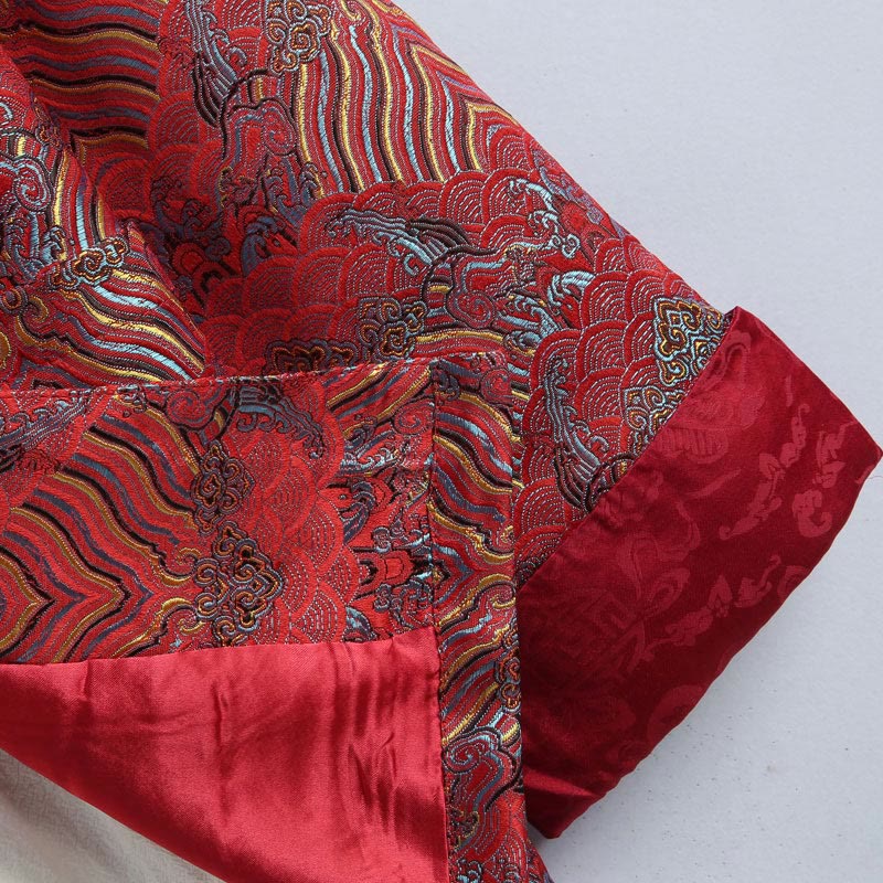 Buddha Stones, chinesisches Neujahr, Jacquard-Damast, Seewasser-Muster, Froschknopf, Tang-Anzug, Herrenjacke, Hemd mit Taschen - image 3