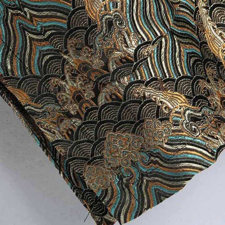 Buddha Stones, chinesisches Neujahr, Jacquard-Damast, Seewasser-Muster, Froschknopf, Tang-Anzug, Herrenjacke, Hemd mit Taschen - image 14