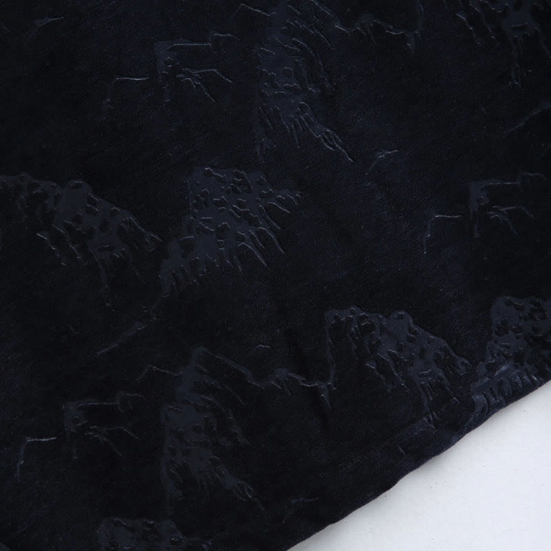 Buddha Stones, chinesisches Neujahrs-Landschaftsdruck, handgefertigt, Froschknopf, Tang-Anzug, Herrenjacke, Hemd mit Taschen - image 10