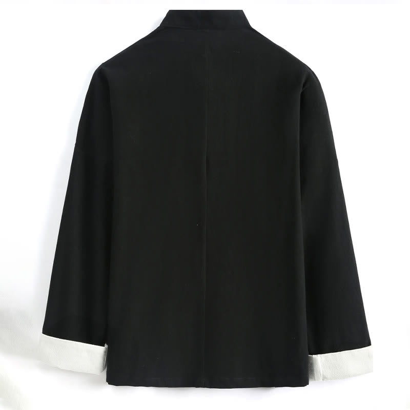 Buddha Stones, chinesisches Neujahrs-Kranich-Stickerei, Tang-Anzug, Hanfu, langärmeliges Oberteil und Hose, Kleidung aus Baumwolle und Leinen, Herren-Set mit Taschen - image 2