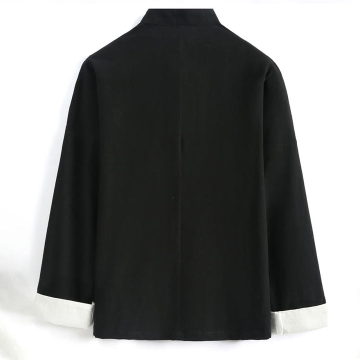 Buddha Stones, chinesisches Neujahrs-Kranich-Stickerei, Tang-Anzug, Hanfu, langärmeliges Oberteil und Hose, Kleidung aus Baumwolle und Leinen, Herren-Set mit Taschen - image 2