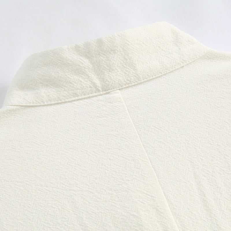 Buddha Stones, chinesisches Neujahrs-Kranich-Stickerei, Tang-Anzug, Hanfu, langärmeliges Oberteil und Hose, Kleidung aus Baumwolle und Leinen, Herren-Set mit Taschen - image 11