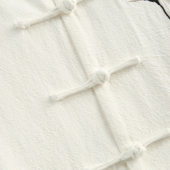 Buddha Stones, chinesisches Neujahrs-Kranich-Stickerei, Tang-Anzug, Hanfu, langärmeliges Oberteil und Hose, Kleidung aus Baumwolle und Leinen, Herren-Set mit Taschen - image 9