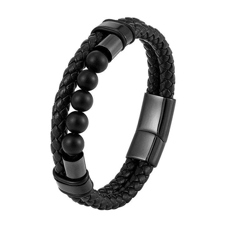Buddha Stones, Lavastein, mattierter Stein, heilendes Lederarmband mit Magnetschnalle - image 12