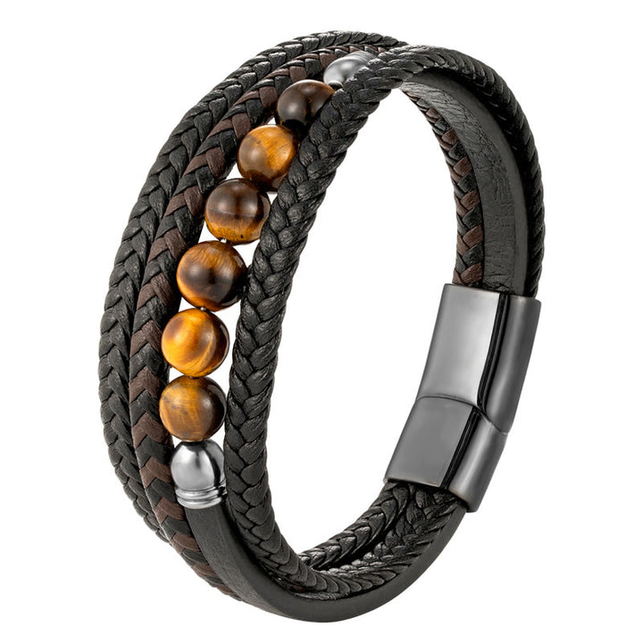 Buddha Stones Tigerauge Stein Schutz Lederarmband - image 10