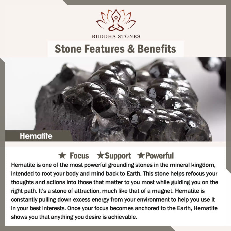 Buddha Stones ​​Tigerauge Lavastein Hämatit Schwarzer Onyx Perlen Positives Lederarmband - image 12