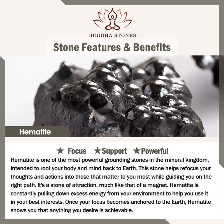 Buddha Stones ​​Tigerauge Lavastein Hämatit Schwarzer Onyx Perlen Positives Lederarmband - image 12