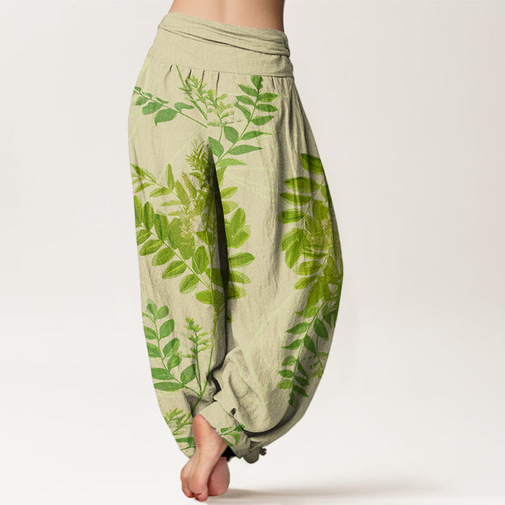 Buddha Stones, grüne Blätter, Zweige, Haremshose für Damen mit elastischer Taille - image 2